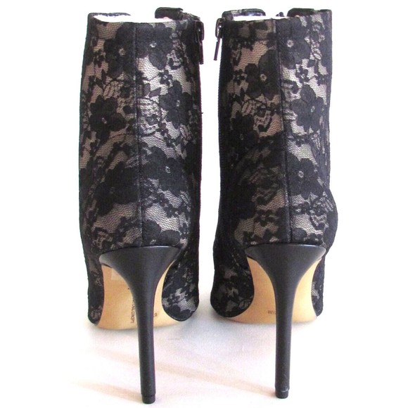 Women's Designer I N C Black Lace Pointy Toe Silletto Heel Ankle Boots 8.5 M - Picture 6 of 15